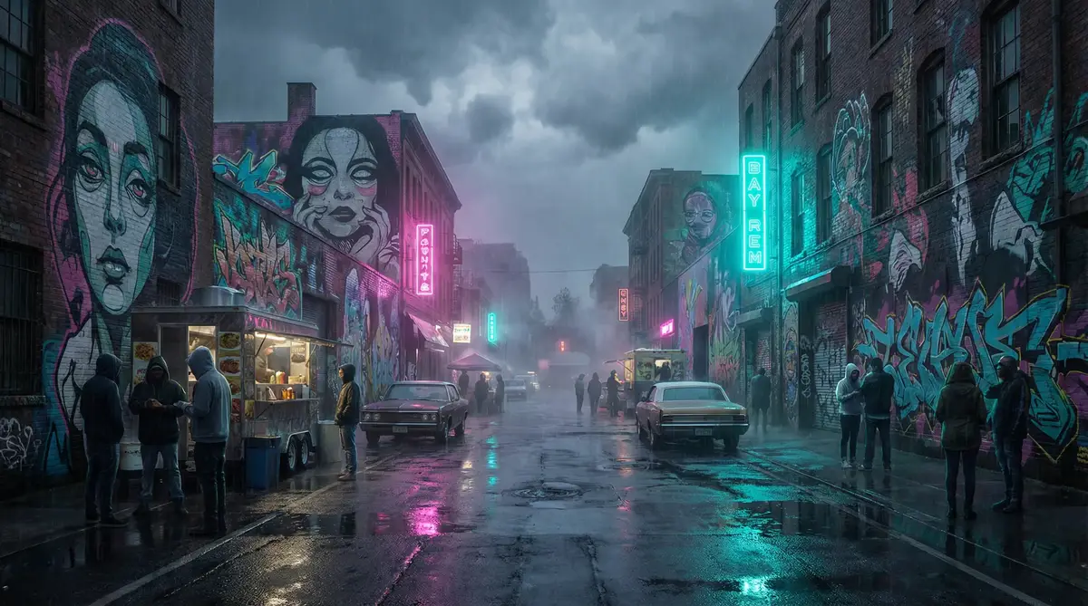 少妇白洁有声 - 雨夜壁画街